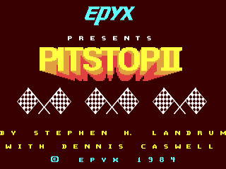 Pitstop II title screen for Commodore 64